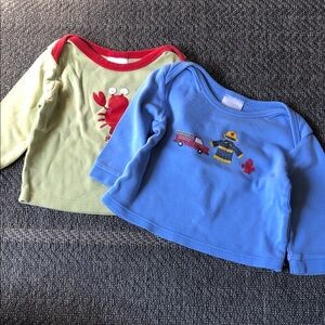 2 simply basic Blue and green Graphic Long-Sleeve Kids Pajama Tops
